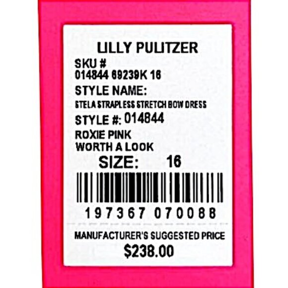 Lilly Pulitzer Stela Strapless Dress in Roxie Pink/Worth A Look NWT - Size 16 - Picture 8 of 9